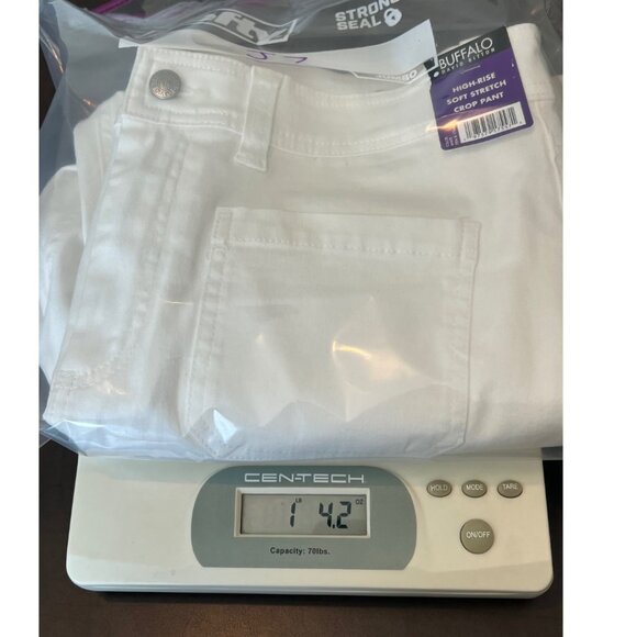 NWT Buffalo Womens 14 David Bitton Brigette High Rise Wide Leg Crop Pants White - Picture 10 of 11